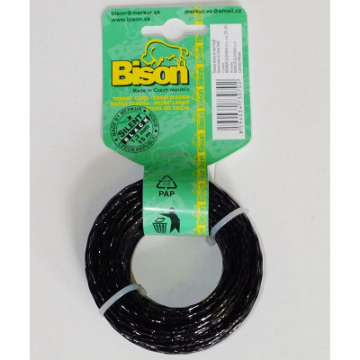 BISON lanko 1,3mmx15m čierne točené 4-hranné SILENT BLACK