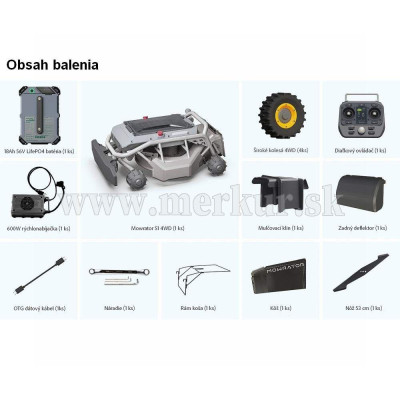 MOWRATOR S1 4WD WIDE aku kosačka na diaľkové ovládanie