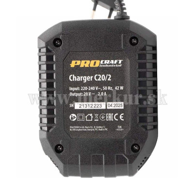 PROCRAFT C20/2 Industrial nabíjačka 20V