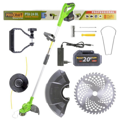 PROCRAFT PTA-24 BL akumulátorový vyžínač SET 1x aku + nabíjačka
