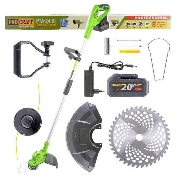 PROCRAFT PTA-24 BL akumulátorový vyžínač SET 1x aku + nabíjačka