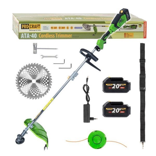 PROCRAFT ATA-40 akumulátorový krovinorez SET 2x aku + nabíjačka