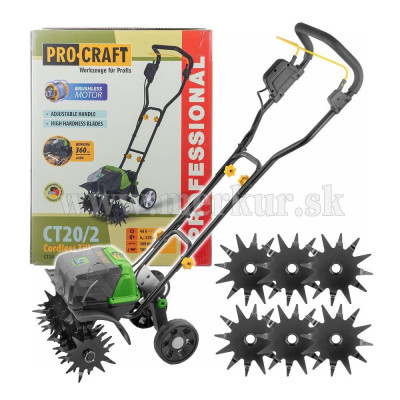 PROCRAFT CT20/2 bb akumulátorový kultivátor bez batérie a nabíjačky