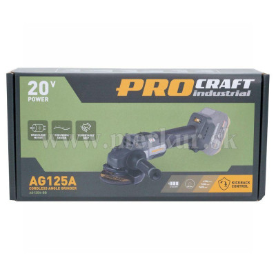 PROCRAFT AG125Abb uhlová brúska bez batérie a nabíjačky