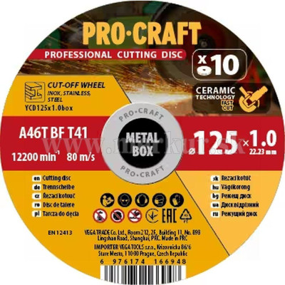 PROCRAFT SPW1050 uhlová brúska + príslušenstvo