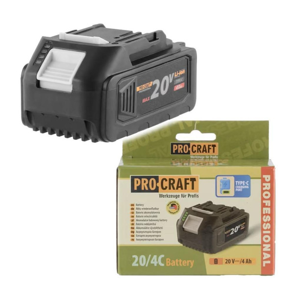 PROCRAFT 20/4C batéria 4Ah/20V + USB-C port