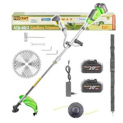 PROCRAFT ATA-40C akumulátorový krovinorez SET 2x aku + nabíjačka