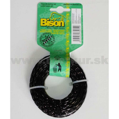 BISON lanko 1,6mmx15m čierne točené 4-hranné SILENT BLACK