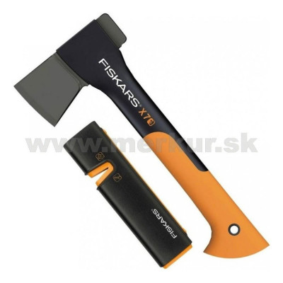 FISKARS set sekera univerzálna X7 + ostrič Xsharp 1020183