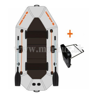 Kolibri K-240 TP čln veslica šedý, pevná podlaha + držiak motora