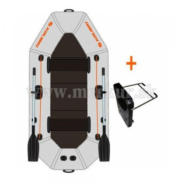 Kolibri K-240 TP čln veslica šedý, pevná podlaha + držiak motora