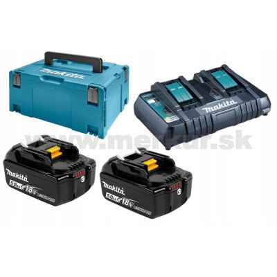 MAKITA sada akumulátorov a nabíjačky  2xBL1850B + DC18RD + kufrík