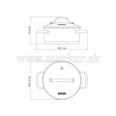 TRAMONTINA hrniec s pokrievkou 20 cm / 2,9 L UNA