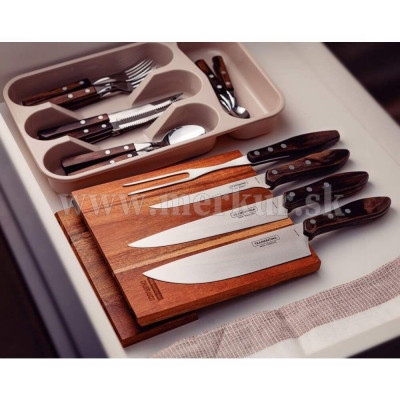 TRAMONTINA set nožov s vidlicou 5 ks Polywood Churrasco hnedý